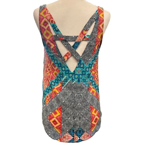 Amanda‎ Uprichard Silk Tank Top Small Blouse Geometric Print - Picture 4 of 7